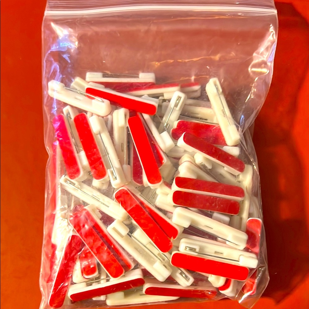 Pin Back w/adhesive strip for button making/crafting full lot, just under 100pcs